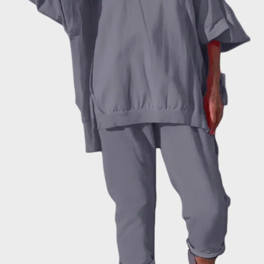 Ema™ ｜ Loungewear set s pulover gornjim dijelom i skraćenim hlačama