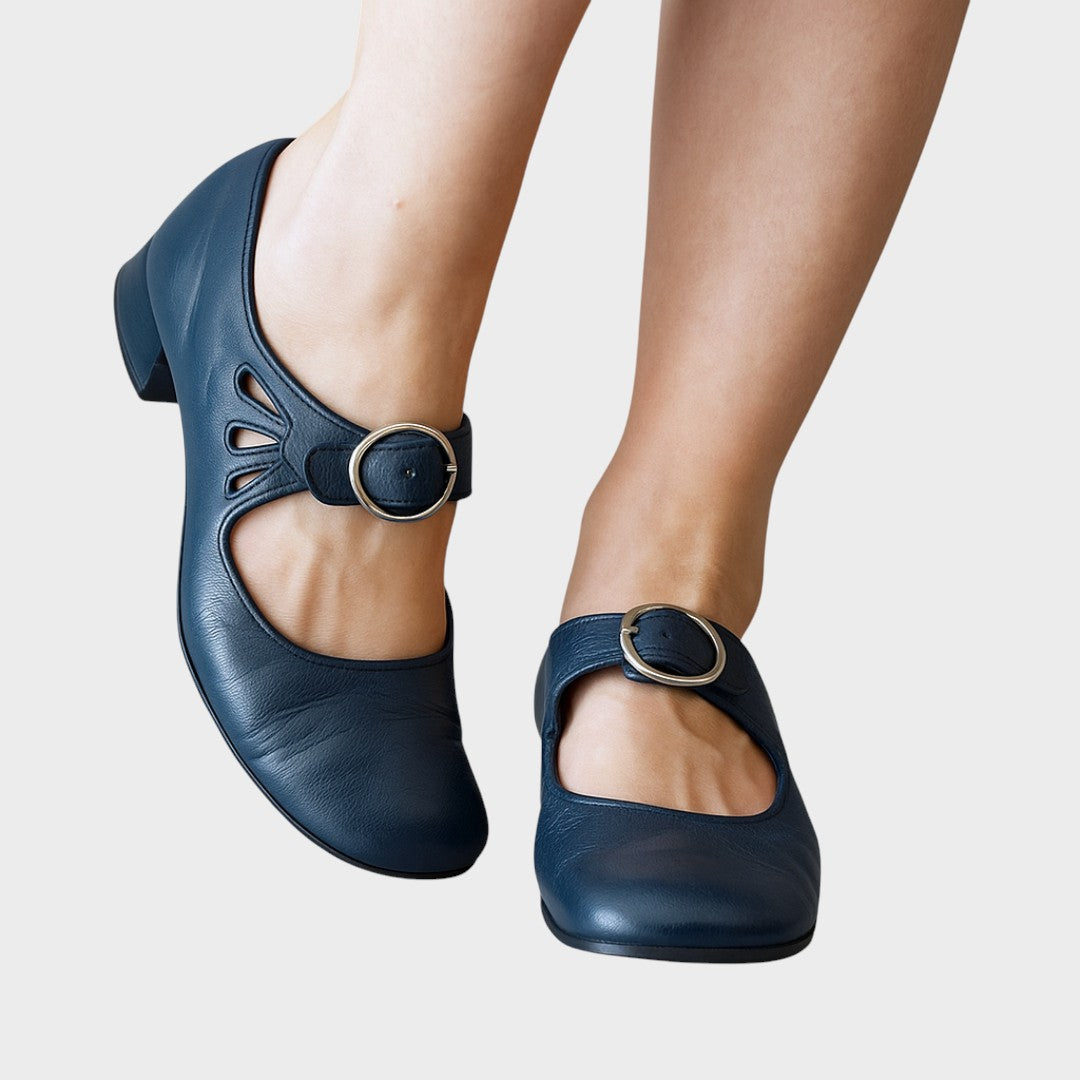 Zrinka™ | Ortopedske kožne sandale s udobnim klinastim potplatom