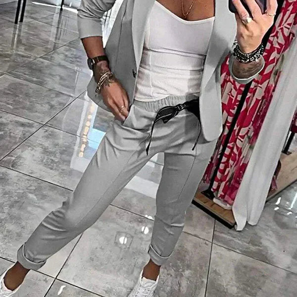 Anja™ ｜Prilagođeni set s mekanim blejzerom i ležernim trenirkama