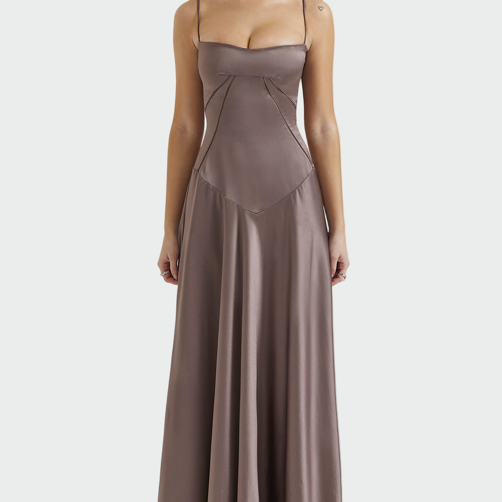 Satin Maxi Haljina s Tanjim Naramenicama