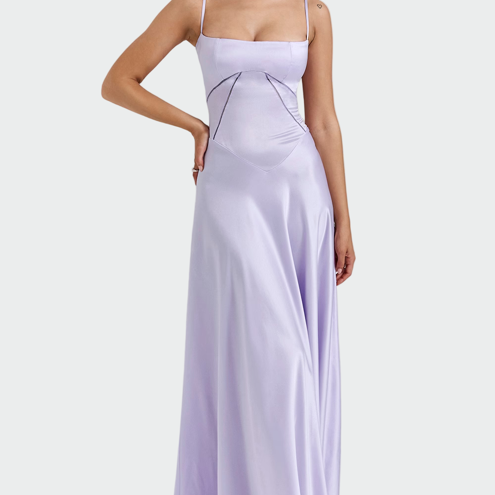 Satin Maxi Haljina s Tanjim Naramenicama