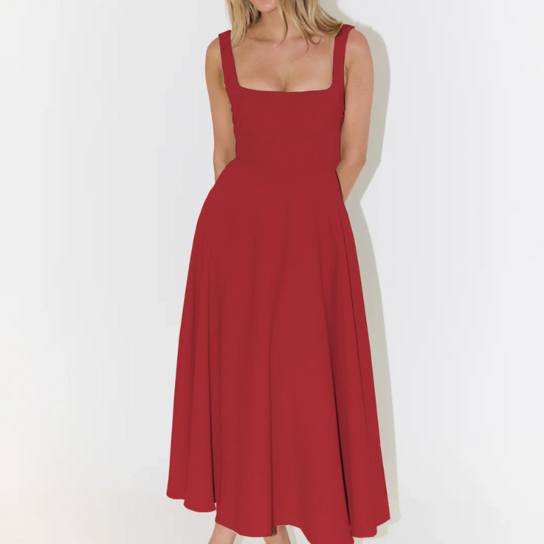Elegantna Midi Haljina s Romantičnom Linijom