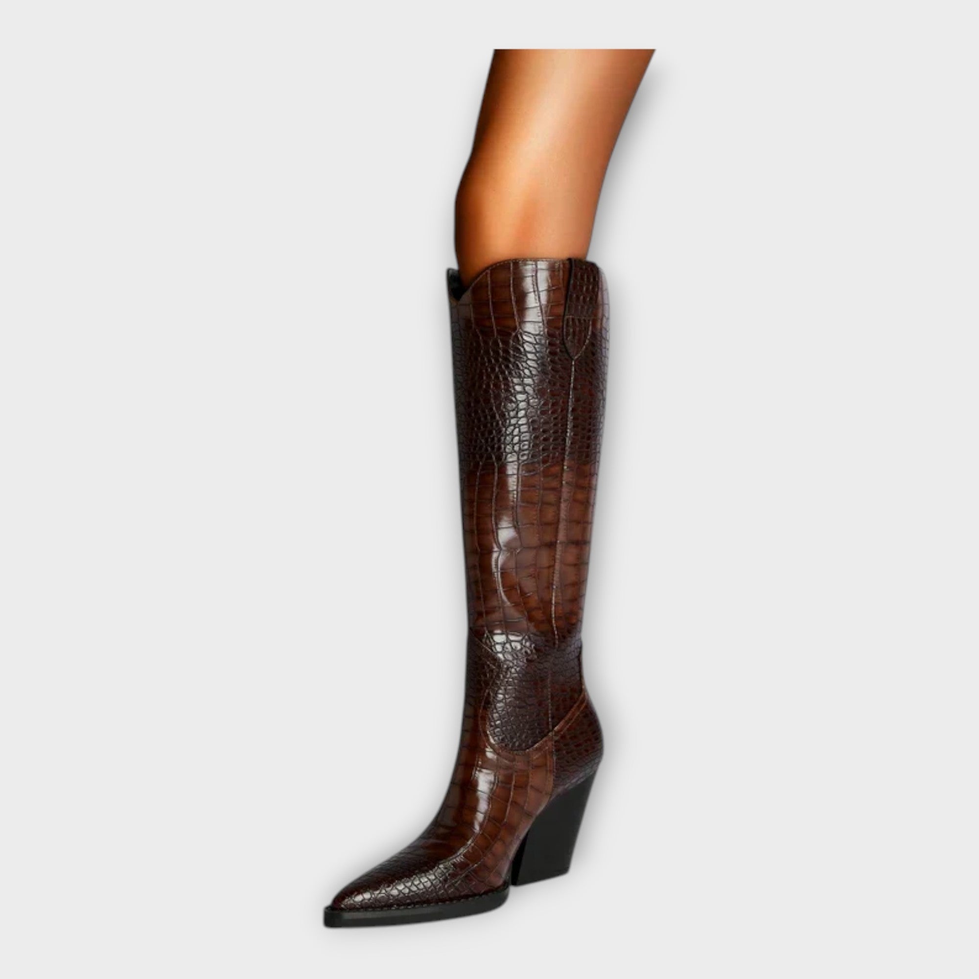 Greta ™ ｜ Čizme s krokodilskim uzorkom i elegantnom petom