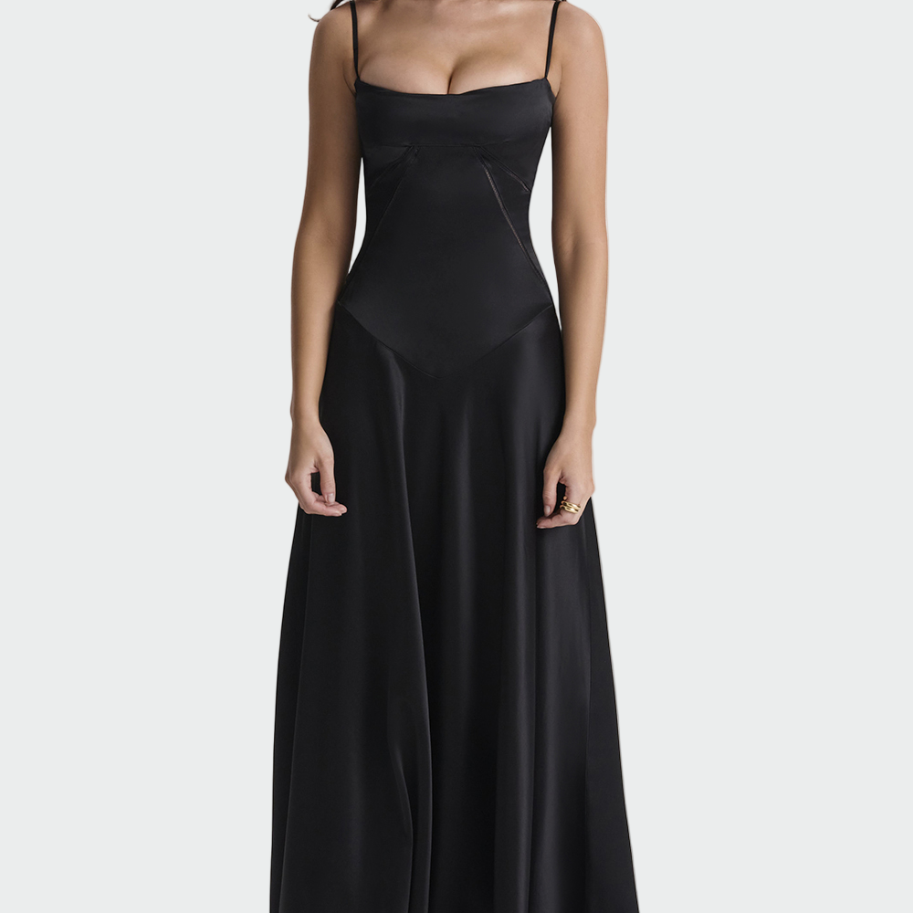 Satin Maxi Haljina s Tanjim Naramenicama